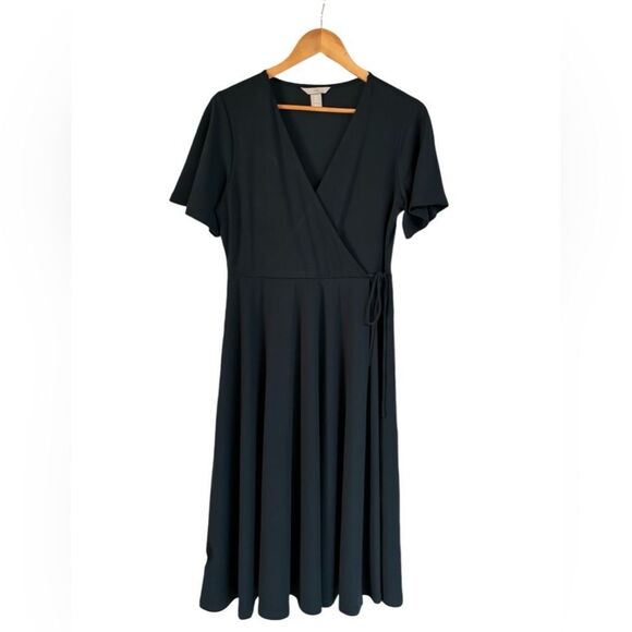 H&M Butterfly Sleeved Black Jersey Dress Size Medium NWT 7 0472 - Picture 9 of 9